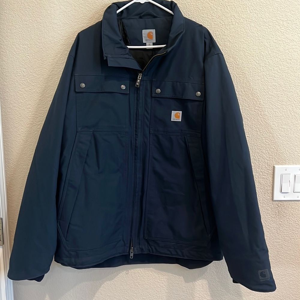 Carthartt men’s blue quick duck jacket size Large TALL